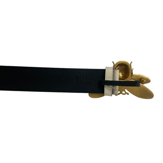 GUCCI belt 499637 leather white Bee Butterfly