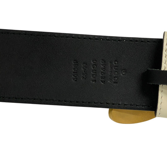 GUCCI belt 499637 leather white Bee Butterfly
