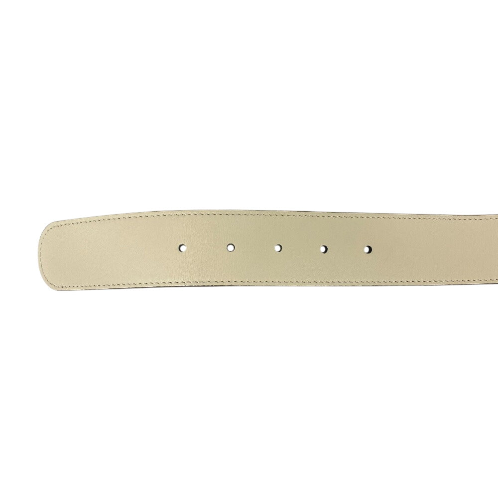 GUCCI belt 499637 leather white Bee Butterfly
