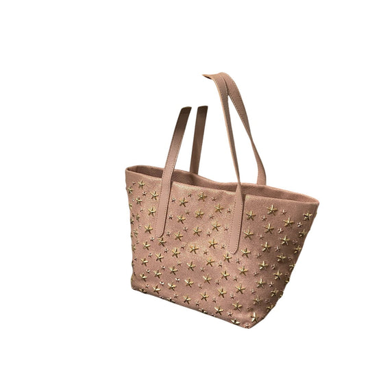 JIMMY CHOO Handbag leather pink Star studs Sasha Women Used Authentic