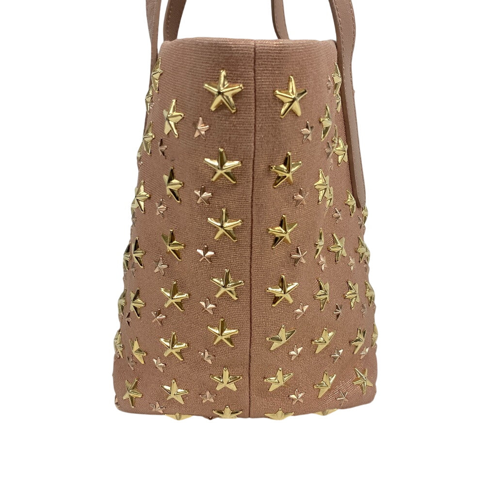 JIMMY CHOO Handbag leather pink Star studs Sasha Women Used Authentic