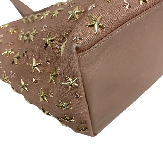 JIMMY CHOO Handbag leather pink Star studs Sasha Women Used Authentic
