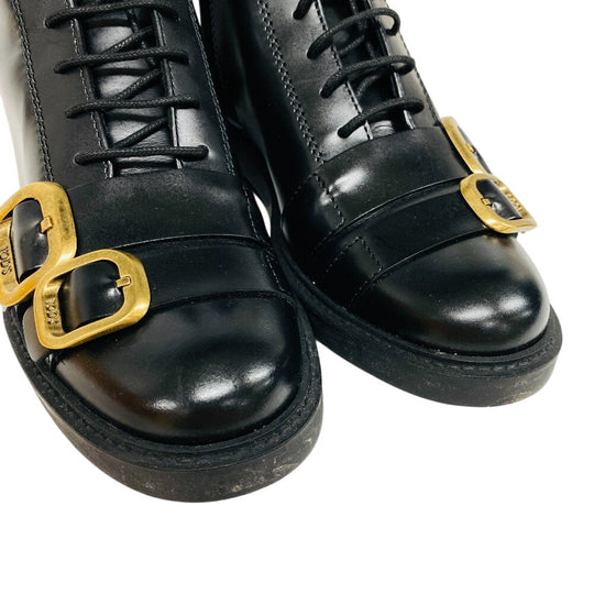TOD�fS boots leather black short boots Women 36 1/2 Used Authentic