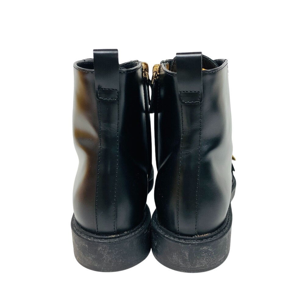 TOD�fS boots leather black short boots Women 36 1/2 Used Authentic