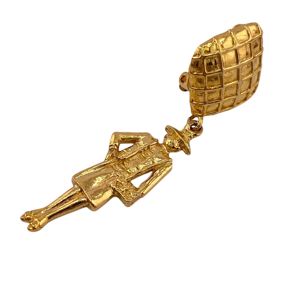 CHANEL Earring Gold Plated gold Mademoiselle Women Used Authentic