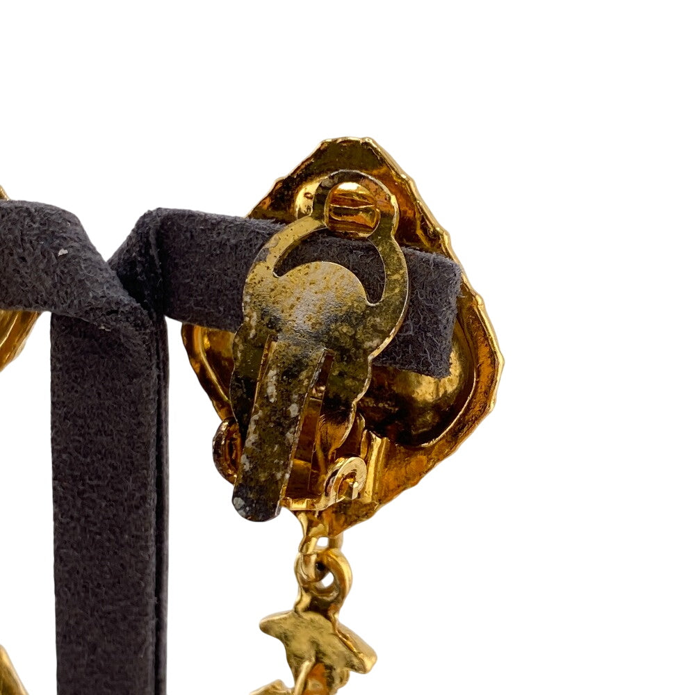CHANEL Earring Gold Plated gold Mademoiselle Women Used Authentic
