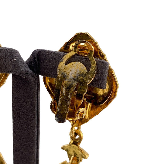 CHANEL Earring Gold Plated gold Mademoiselle Women Used Authentic
