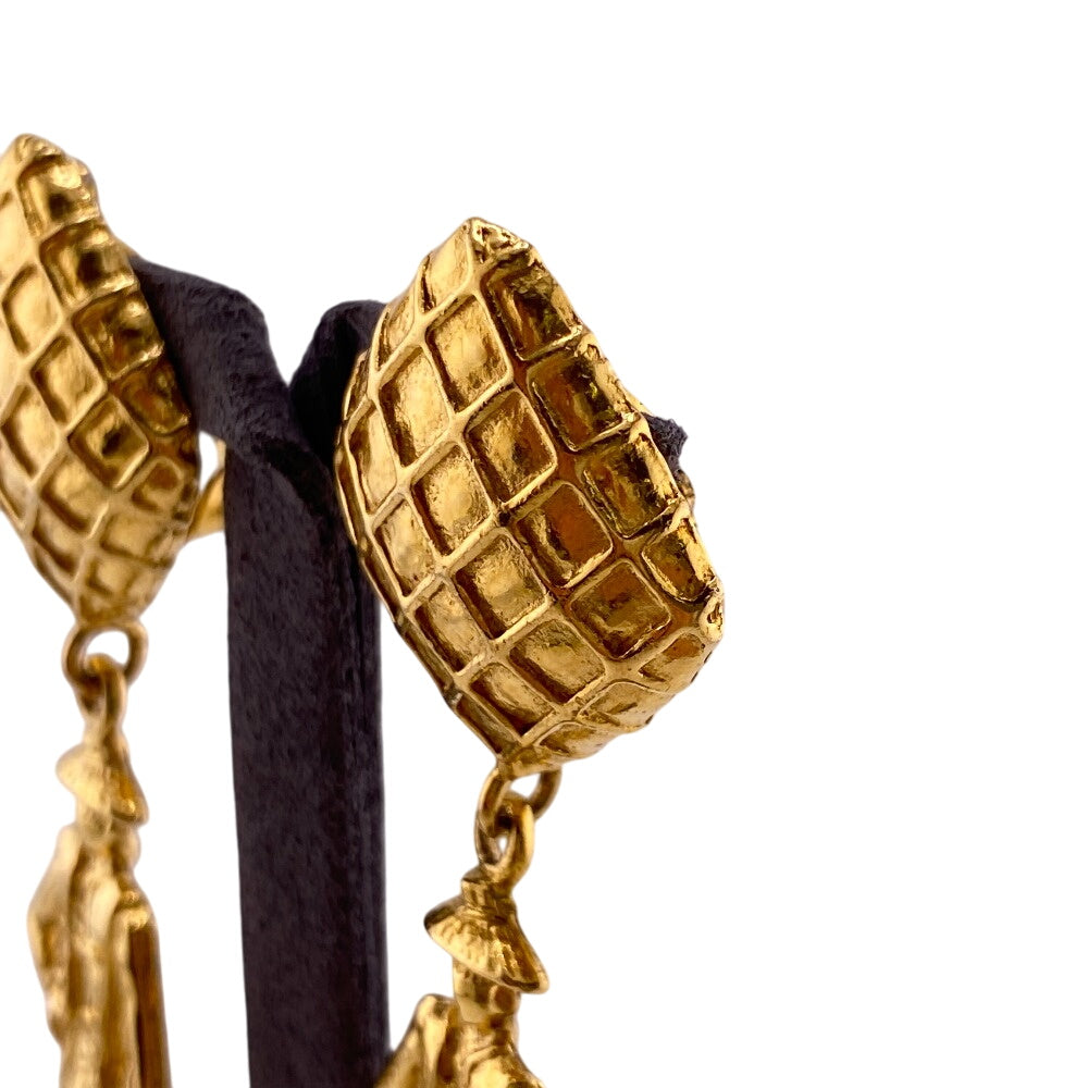 CHANEL Earring Gold Plated gold Mademoiselle Women Used Authentic