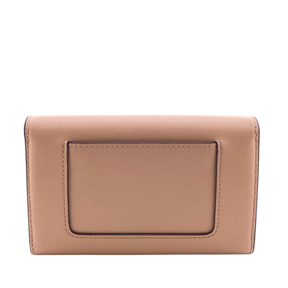 MULBERRY Bifold Wallet leather beige Darly Wallet Turn Lock medium Women Used Authentic