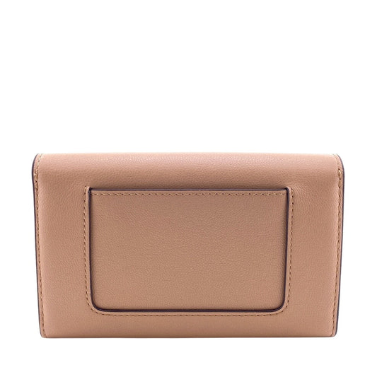 MULBERRY Bifold Wallet leather beige Darly Wallet Turn Lock medium Women Used Authentic