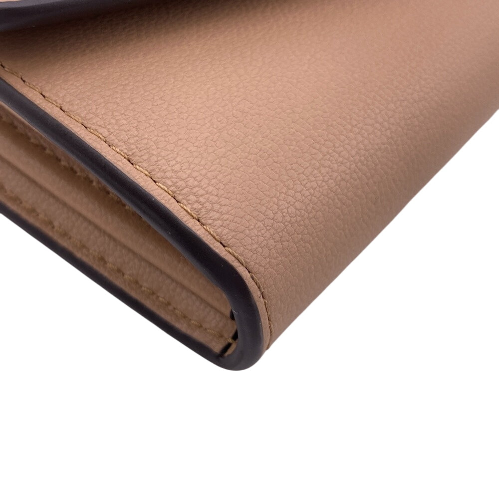 MULBERRY Bifold Wallet leather beige Darly Wallet Turn Lock medium Women Used Authentic