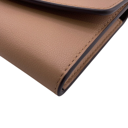 MULBERRY Bifold Wallet leather beige Darly Wallet Turn Lock medium Women Used Authentic