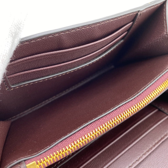 MULBERRY Bifold Wallet leather beige Darly Wallet Turn Lock medium Women Used Authentic