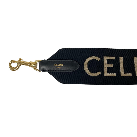 CELINE Shoulder strap canvas black jacquard long strap Women Used Authentic