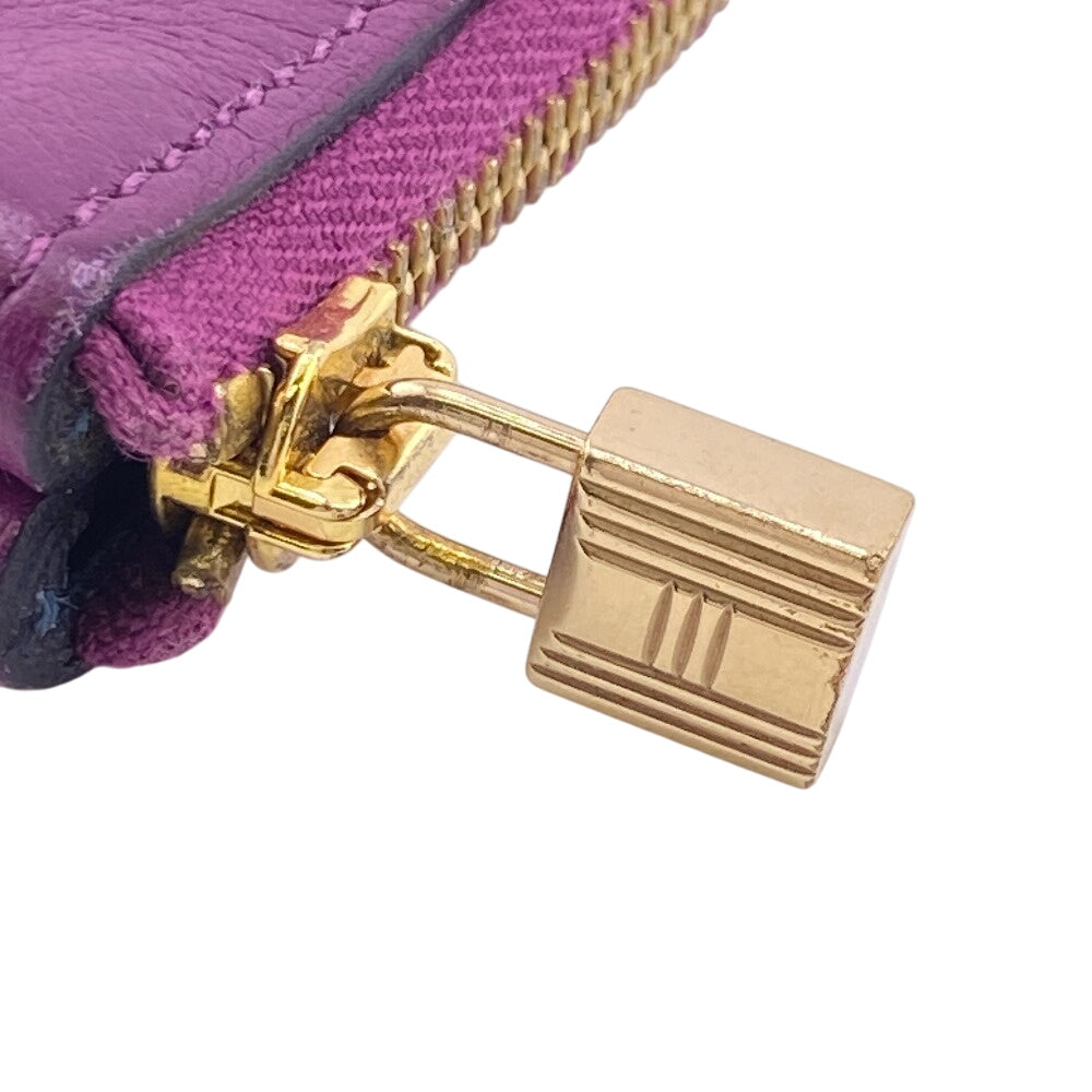 HERMES Pouch Taurillon Clemence purple Atto PM