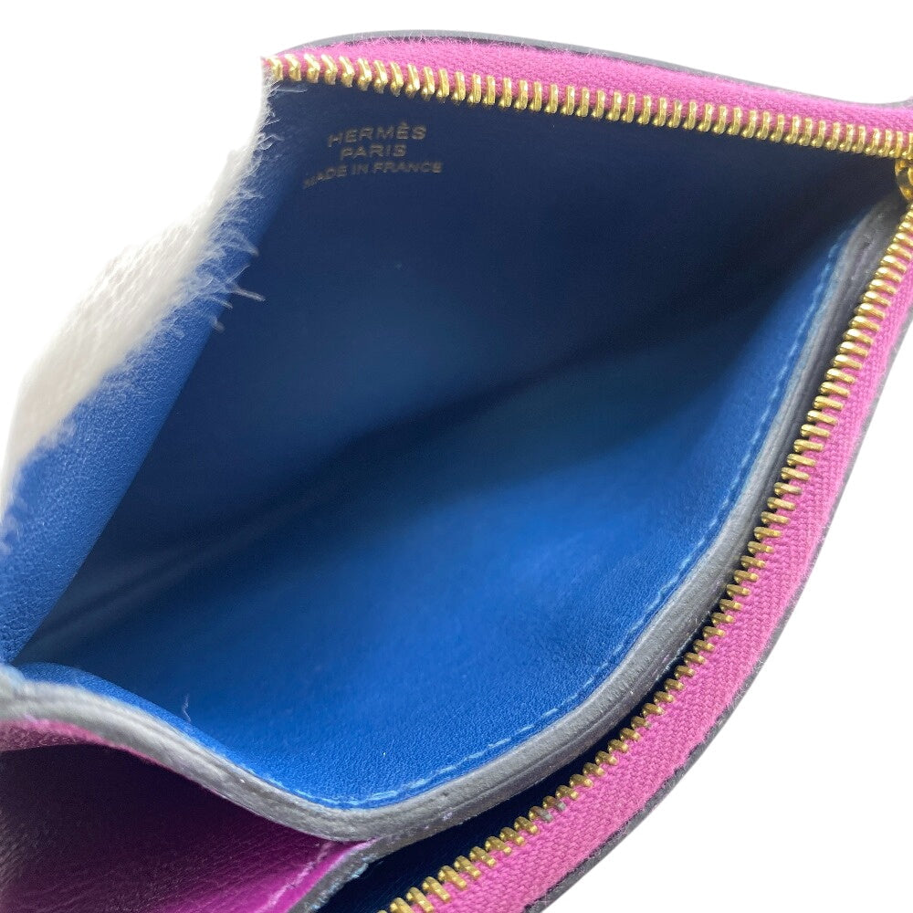 HERMES Pouch Taurillon Clemence purple Atto PM