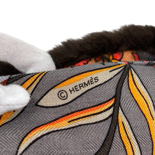 HERMES Other accessories Cashmere, Silk multicolor hood fur Petit Ash Women Used Authentic