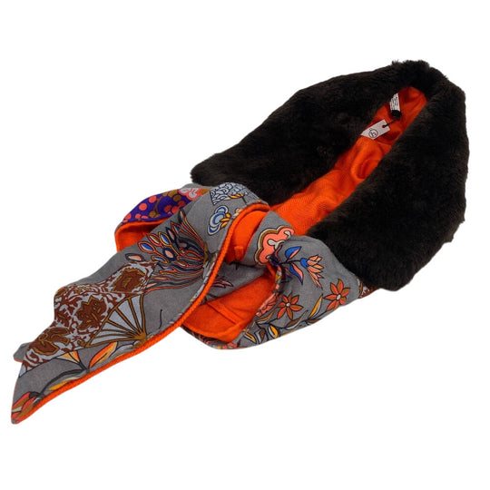 HERMES Other accessories Cashmere, Silk multicolor hood fur Petit Ash Women Used Authentic