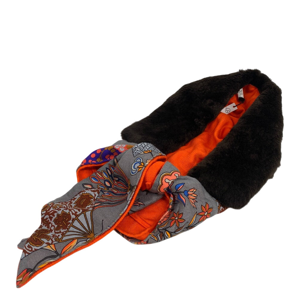 HERMES Other accessories Cashmere, Silk multicolor hood fur Petit Ash Women Used Authentic