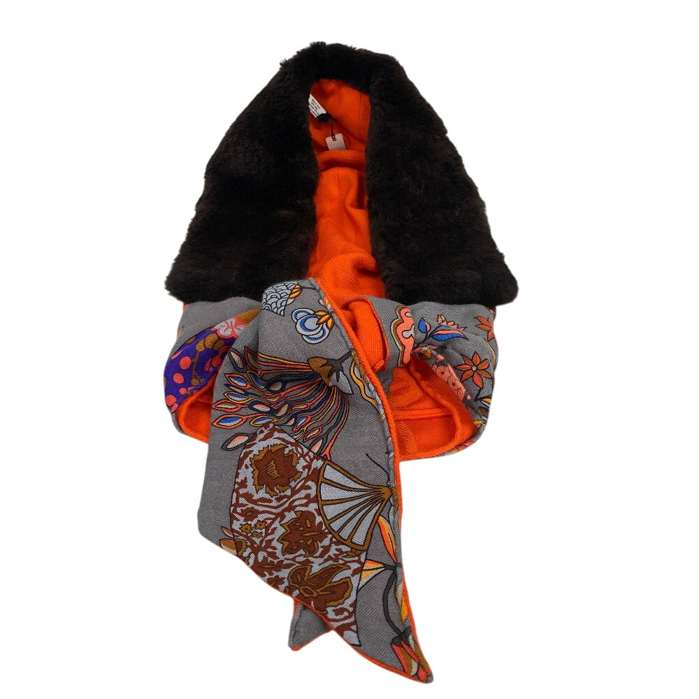 HERMES Other accessories Cashmere, Silk multicolor hood fur Petit Ash Women Used Authentic