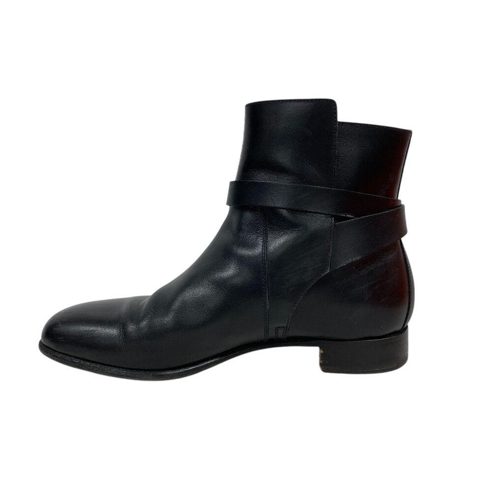 HERMES boots leather black short boots Kelly Metal Neo Women 36 Used Authentic
