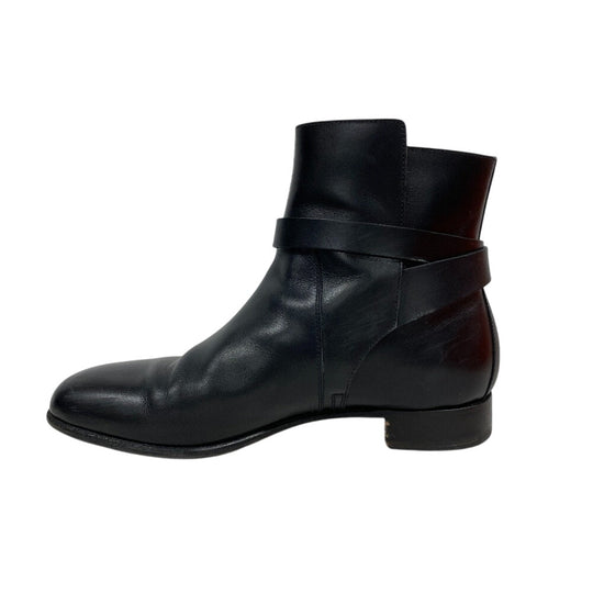 HERMES boots leather black short boots Kelly Metal Neo Women 36 Used Authentic
