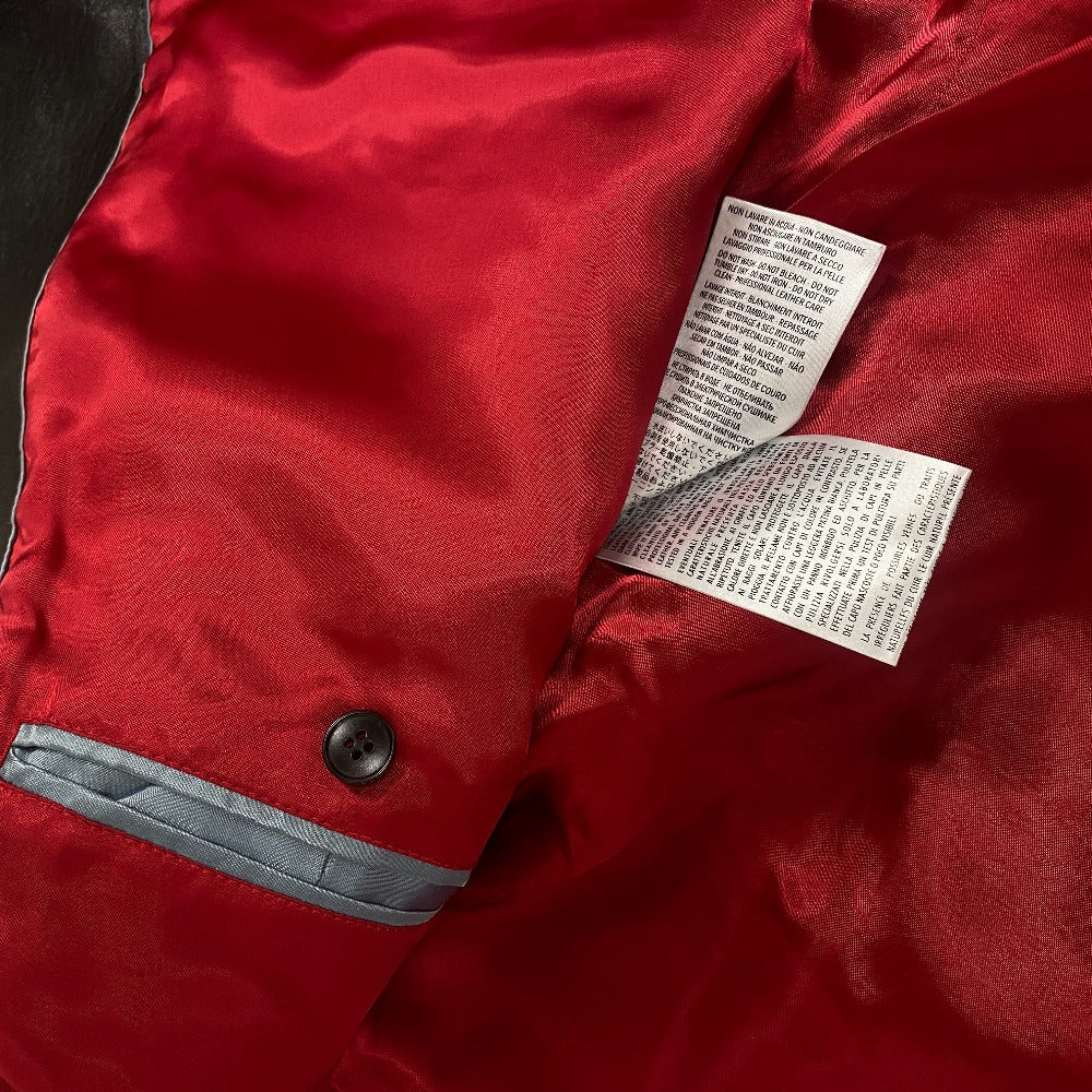 GUCCI Riders jacket 442668 Lambskin, Leather black TIGER EMBROIDERED BIKER JACKET mens 54 Used Authentic