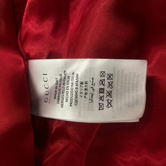 GUCCI Riders jacket 442668 Lambskin, Leather black TIGER EMBROIDERED BIKER JACKET mens 54 Used Authentic