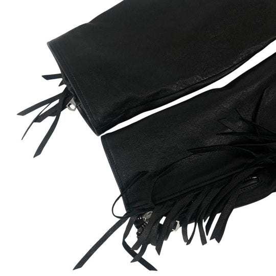 GUCCI Riders jacket 442668 Lambskin, Leather black TIGER EMBROIDERED BIKER JACKET mens 54 Used Authentic