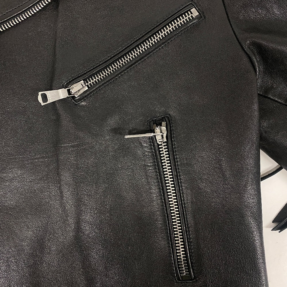 GUCCI Riders jacket 442668 Lambskin, Leather black TIGER EMBROIDERED BIKER JACKET mens 54 Used Authentic