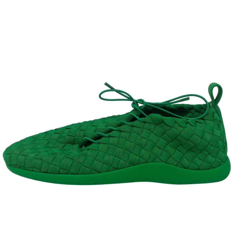 BOTTEGAVENETA sneakers Leather, Fabric green INTRECCIATO mens 44 Used Authentic