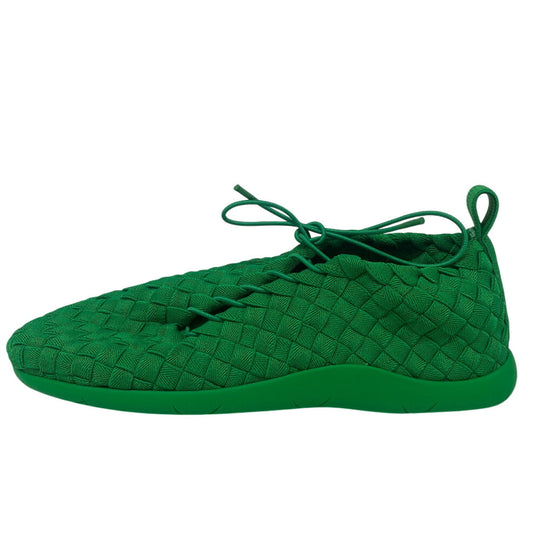 BOTTEGAVENETA sneakers Leather, Fabric green INTRECCIATO mens 44 Used Authentic