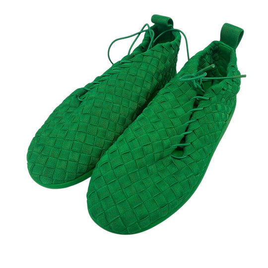 BOTTEGAVENETA sneakers Leather, Fabric green INTRECCIATO mens 44 Used Authentic