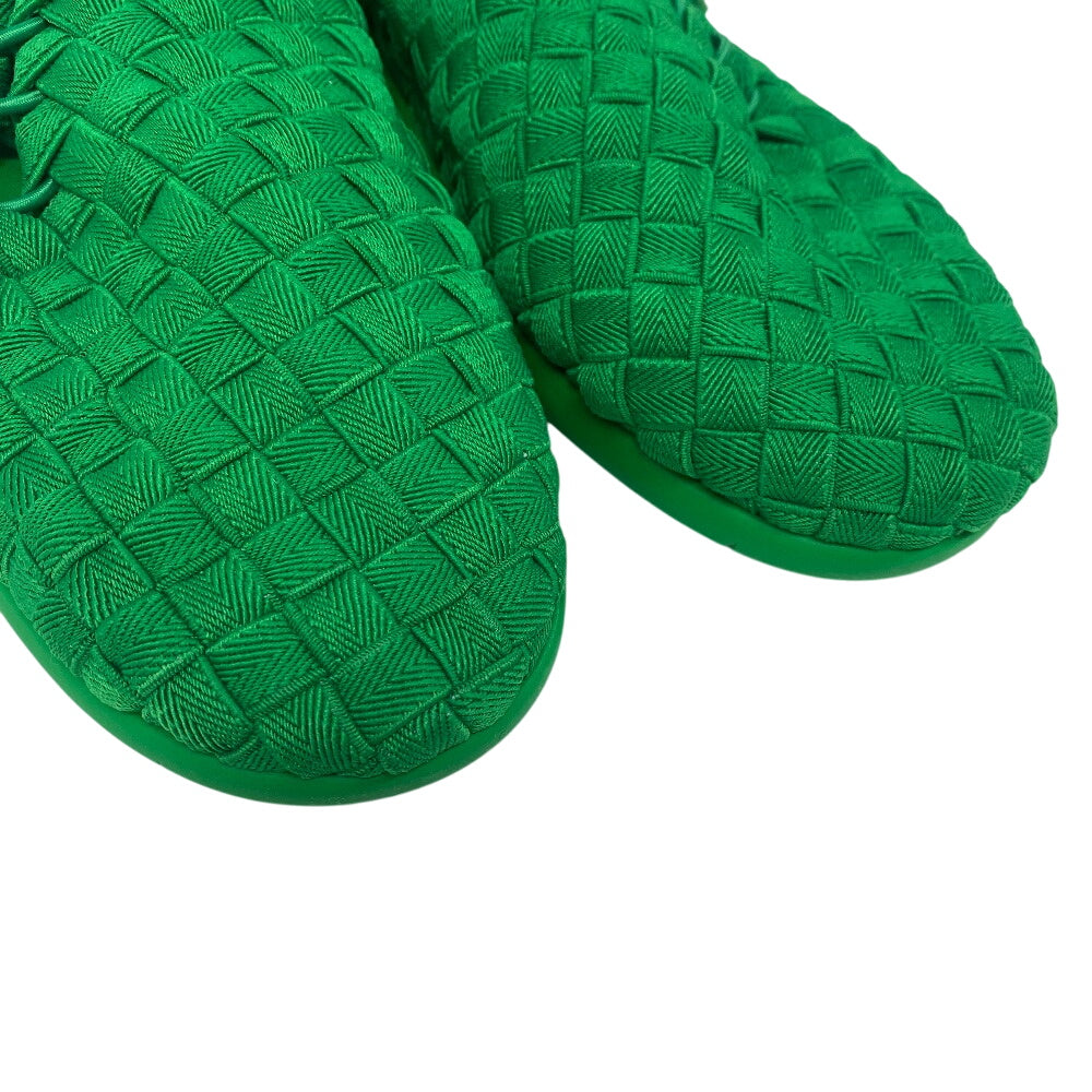 BOTTEGAVENETA sneakers Leather, Fabric green INTRECCIATO mens 44 Used Authentic