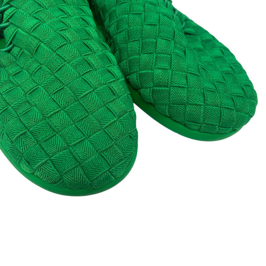 BOTTEGAVENETA sneakers Leather, Fabric green INTRECCIATO mens 44 Used Authentic