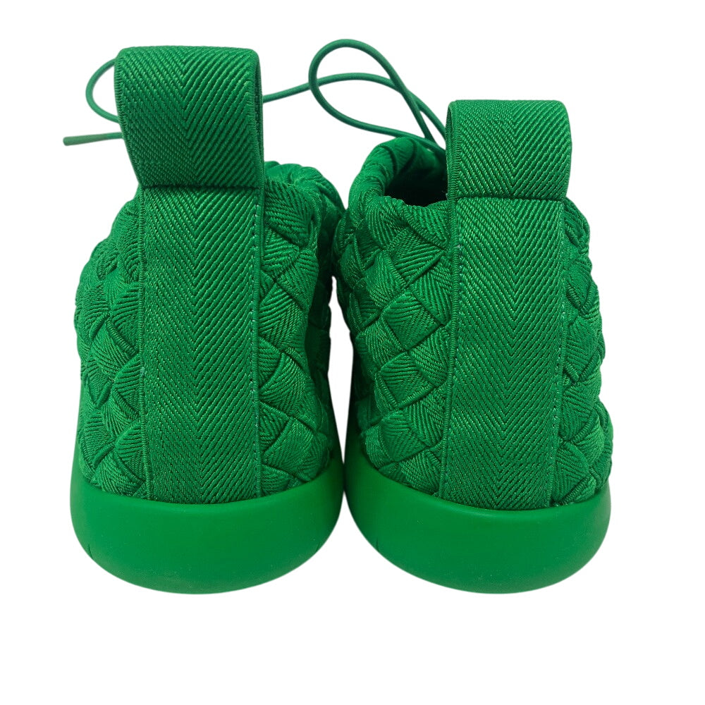 BOTTEGAVENETA sneakers Leather, Fabric green INTRECCIATO mens 44 Used Authentic