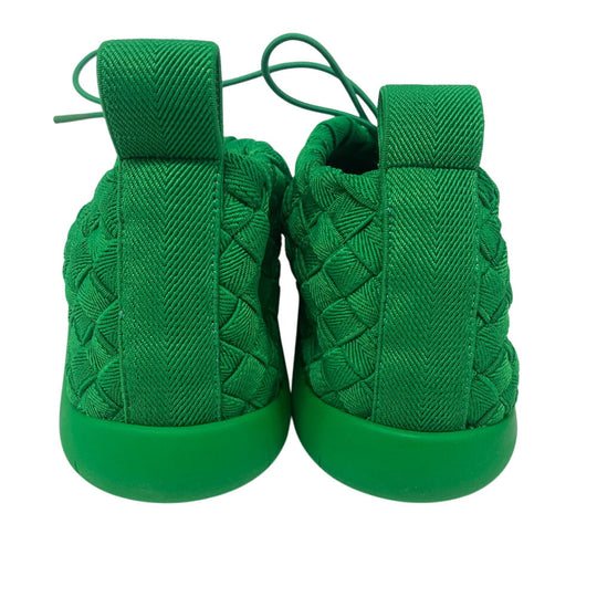 BOTTEGAVENETA sneakers Leather, Fabric green INTRECCIATO mens 44 Used Authentic