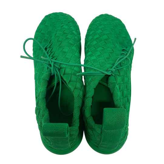 BOTTEGAVENETA sneakers Leather, Fabric green INTRECCIATO mens 44 Used Authentic