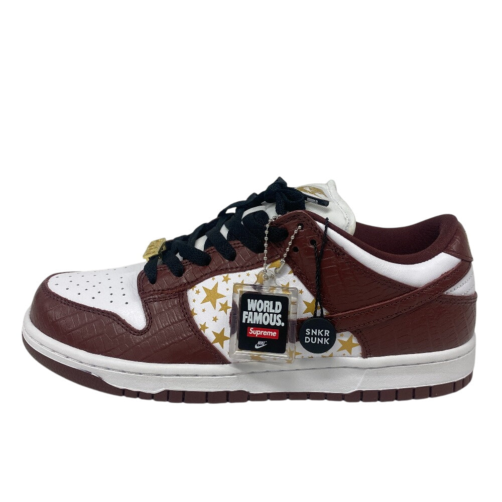 Supreme sneakers DH3228-103 leather white Gold Stars Supreme �~ Nike SB Dunk Low OG QS mens 26 Used Authentic