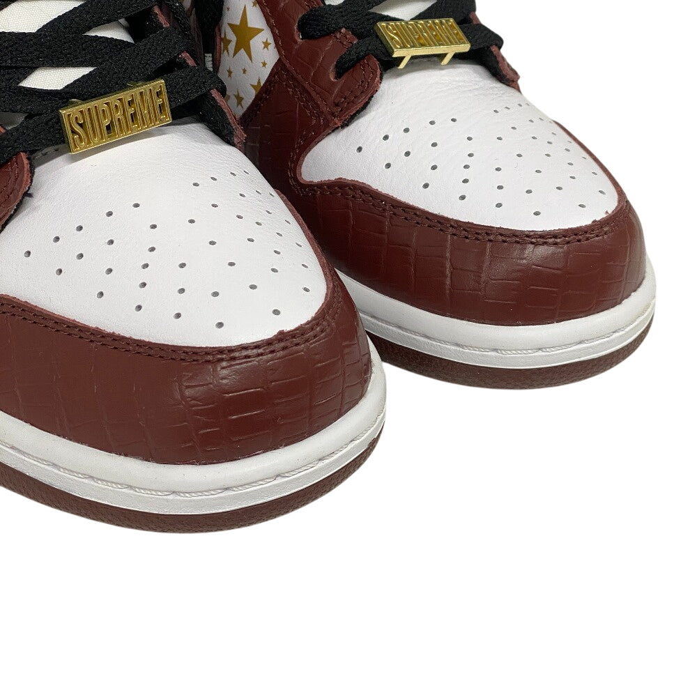 Supreme sneakers DH3228-103 leather white Gold Stars Supreme �~ Nike SB Dunk Low OG QS mens 26 Used Authentic