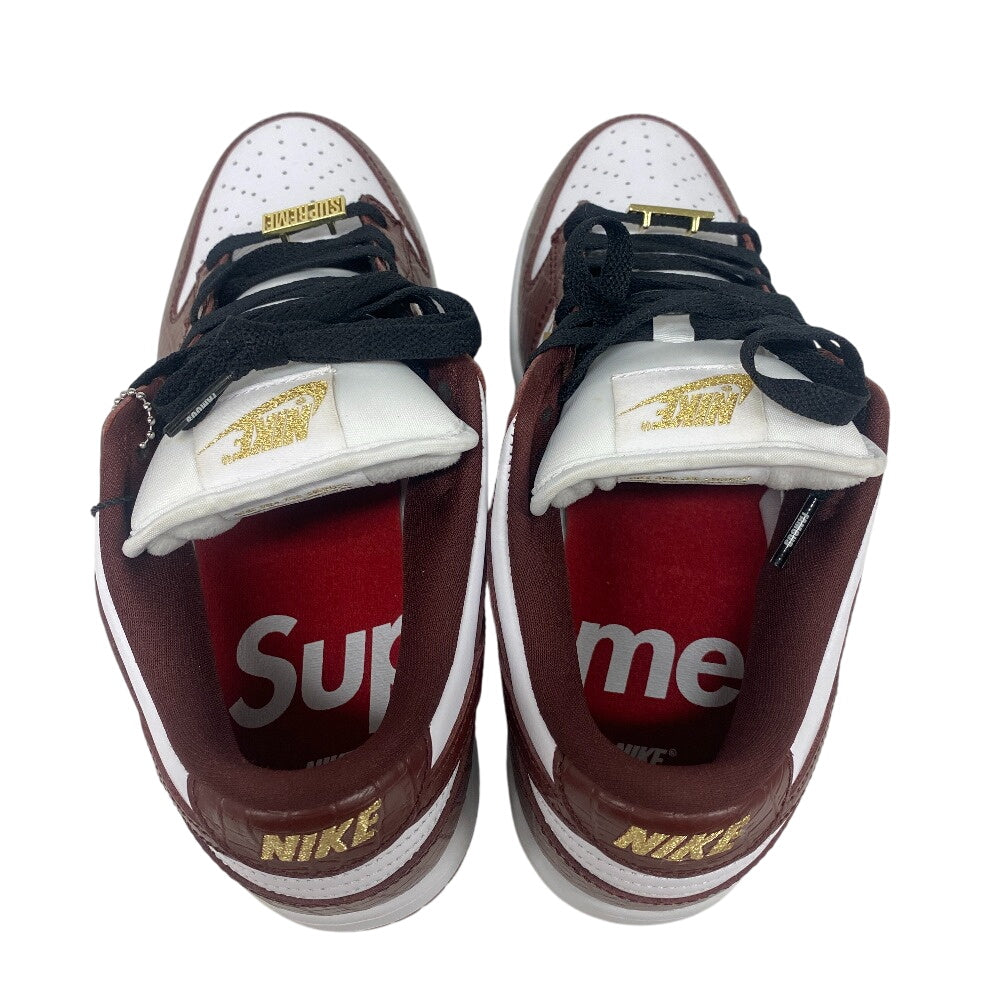 Supreme sneakers DH3228-103 leather white Gold Stars Supreme �~ Nike SB Dunk Low OG QS mens 26 Used Authentic