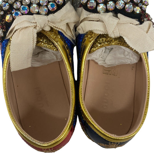 GUCCI sneakers 494609 Leather, Glitter multicolor Sequin Women 34 Used Authentic
