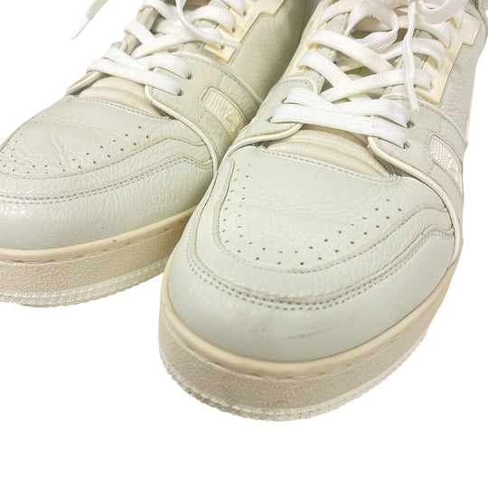 LOUIS VUITTON sneakers leather gray High cut sneakers LV trainer mens 7 1/2 Used Authentic