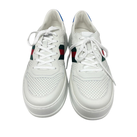 GUCCI sneakers leather white Sherry line Interlocking G mens 10 1/2 Used Authentic
