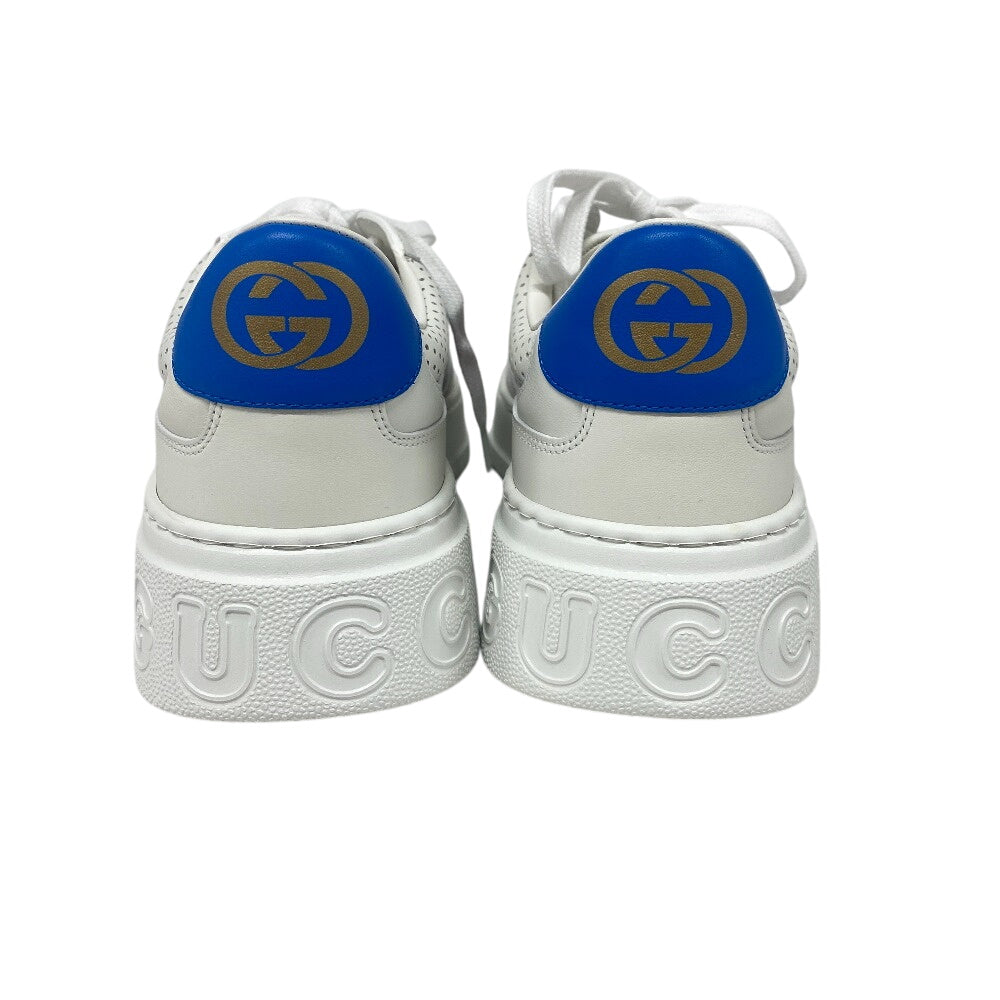 GUCCI sneakers leather white Sherry line Interlocking G mens 10 1/2 Used Authentic