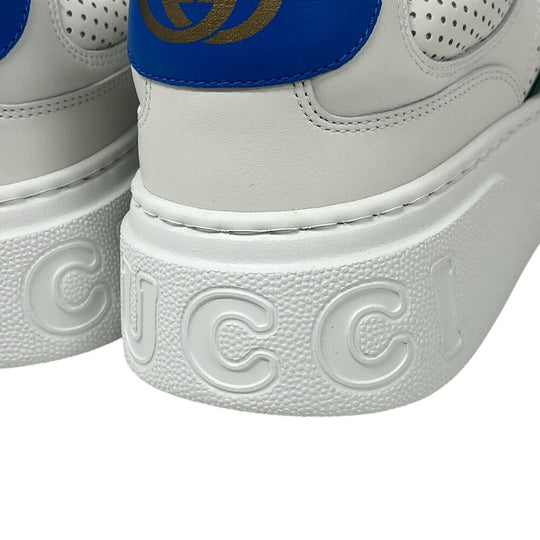 GUCCI sneakers leather white Sherry line Interlocking G mens 10 1/2 Used Authentic