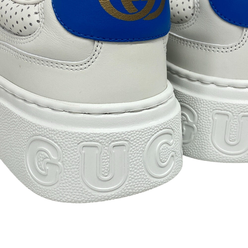 GUCCI sneakers leather white Sherry line Interlocking G mens 10 1/2 Used Authentic
