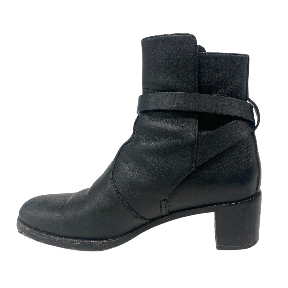 HERMES boots leather black frenchie Women 35 1/2 Used Authentic