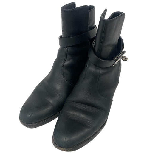 HERMES boots leather black frenchie Women 35 1/2 Used Authentic