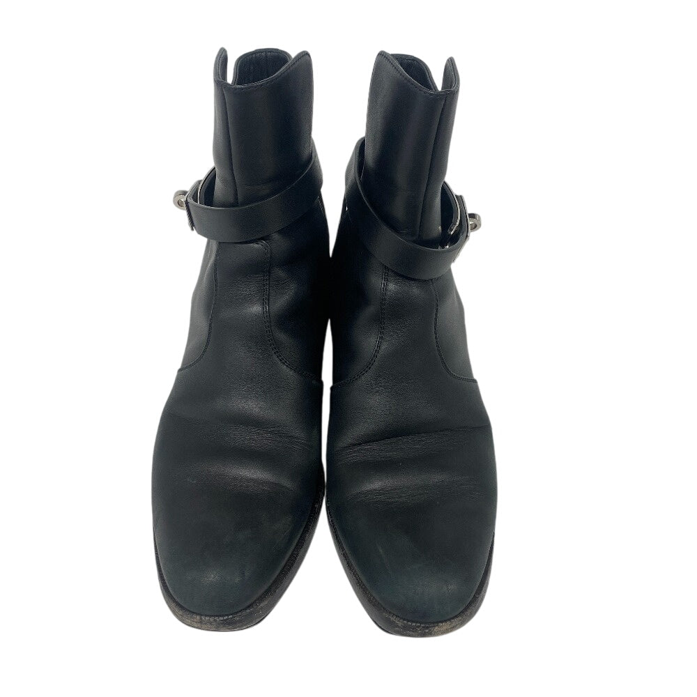 HERMES boots leather black frenchie Women 35 1/2 Used Authentic